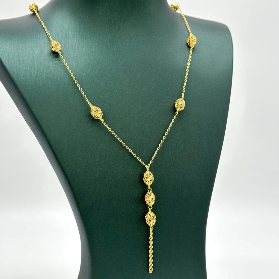 عقد ذهب أصفر عيار 21 من مجوهرات الشلوي - 21k yellow gold necklace from