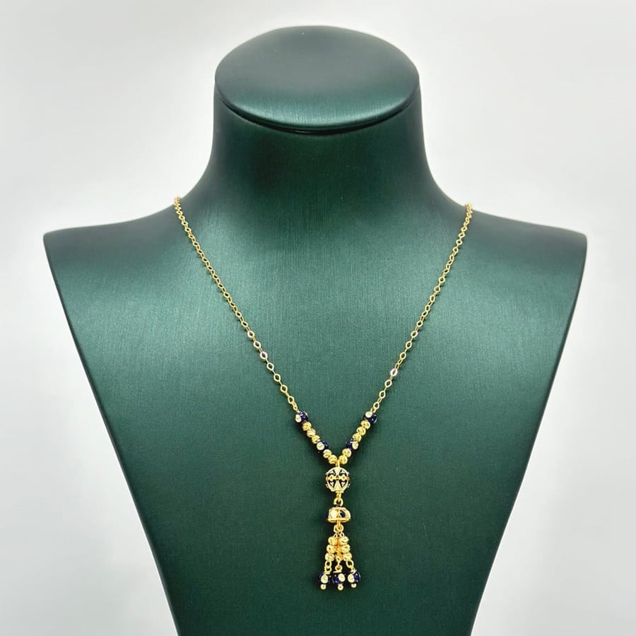 عقد ذهب أصفر عيار 21 من مجوهرات الشلوي - 21k yellow gold necklace from