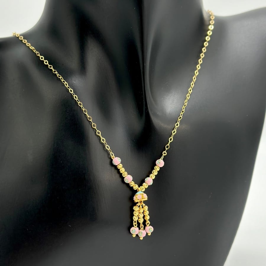 عقد ذهب أصفر عيار 21 من مجوهرات الشلوي - 21k yellow gold necklace from