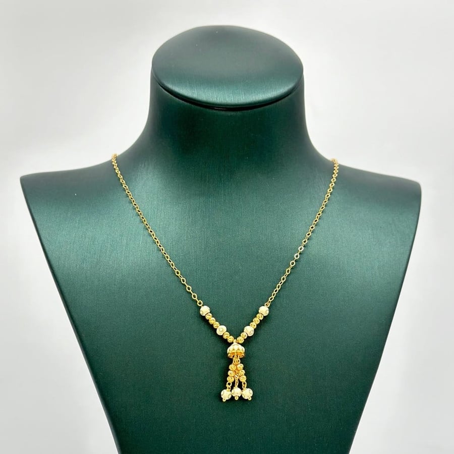 عقد ذهب أصفر عيار 21 من مجوهرات الشلوي - 21k yellow gold necklace from