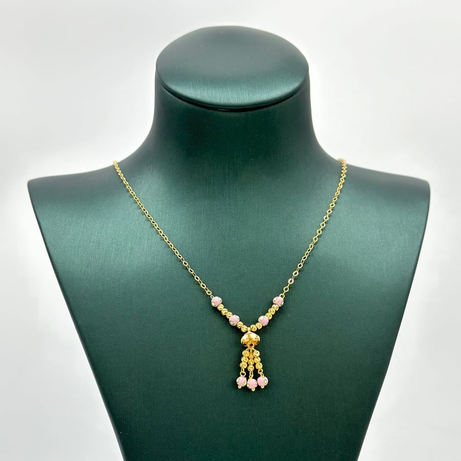 عقد ذهب أصفر عيار 21 من مجوهرات الشلوي - 21k yellow gold necklace from