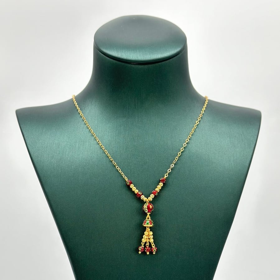 عقد ذهب أصفر عيار 21 من مجوهرات الشلوي - 21k yellow gold necklace from