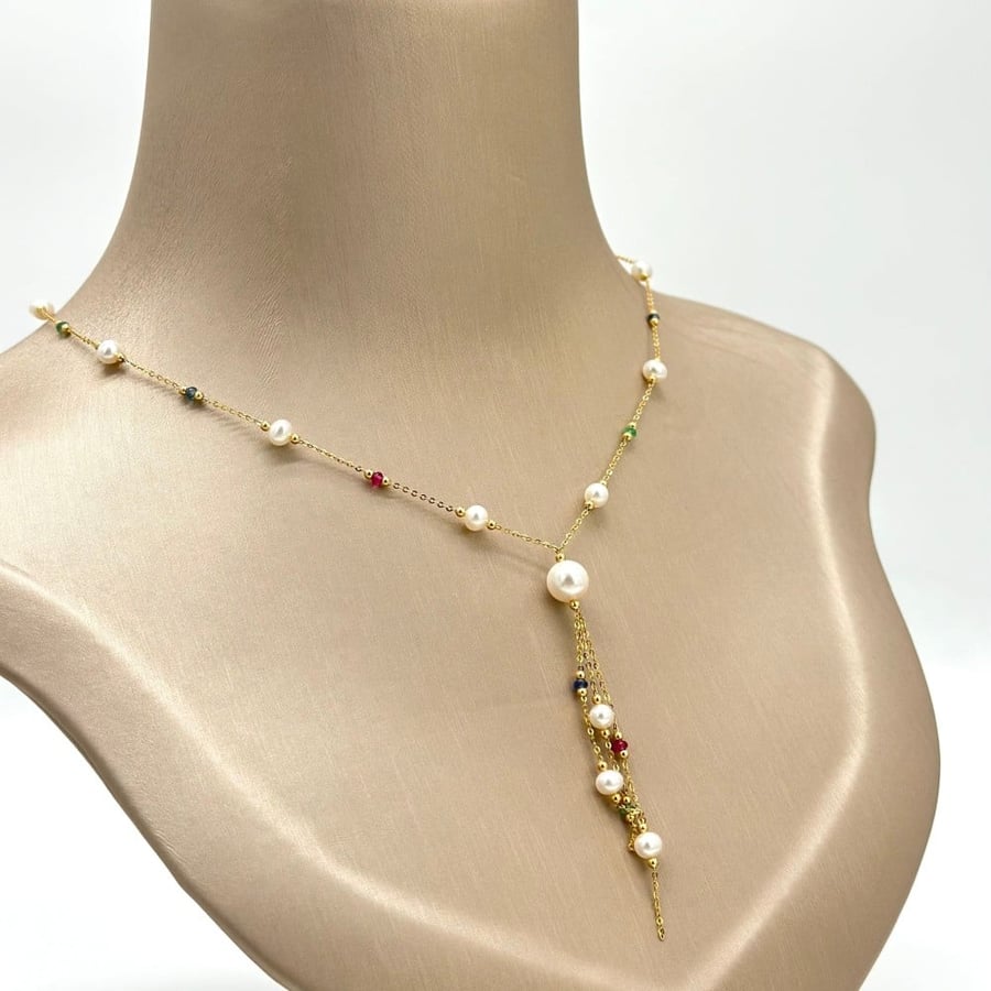 عقد ذهب أصفر عيار18 من مجوهرات الشلوي -18 K yellow gold necklace from