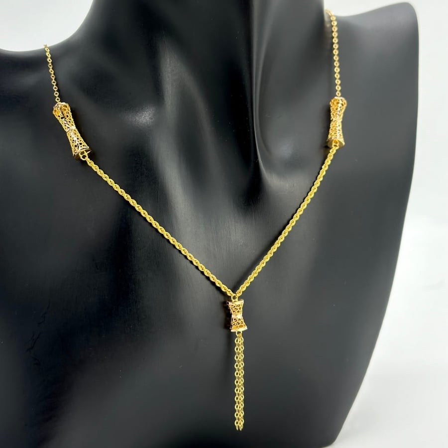 عقد ذهب أصفر عيار 21 من مجوهرات الشلوي - 21k yellow gold necklace from