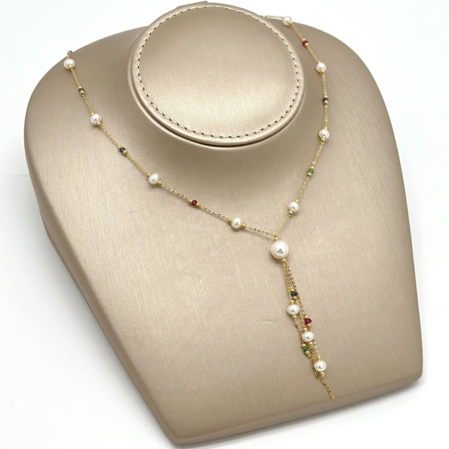 عقد ذهب أصفر عيار18 من مجوهرات الشلوي -18 K yellow gold necklace from