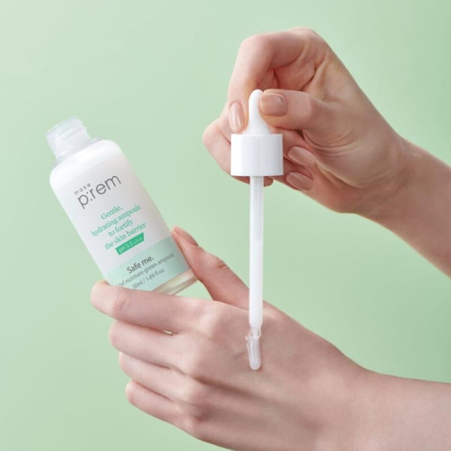 مصل الترطيب من ميك بريم  make p:rem Safe Me Relief Moisture Green Ampoule 50ml