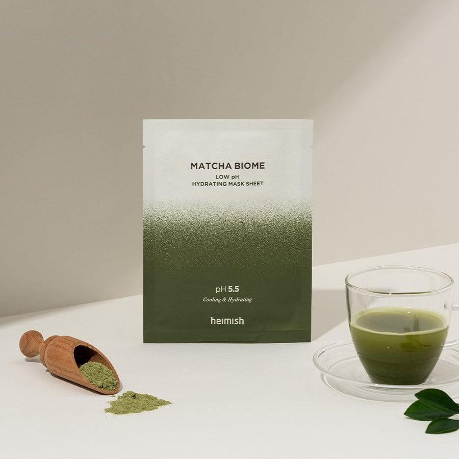 قناع الترطيب ماتشا بيوم ذو درجة حموضة منخفضة  من هيميش Heimish Matcha Biome Low pH Hydrating Mask Sheet (5ea)
