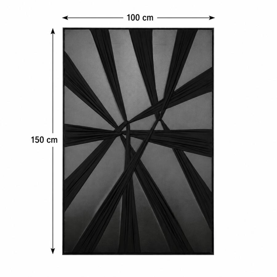 لوحة ديكور كبيرة بإطار أسود مقاس 150 × 100 سم