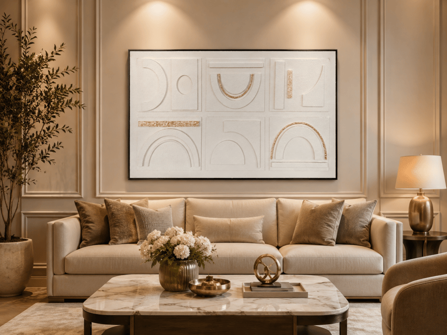 لوحة ديكور مودرن بإطار أسود مقاس 120 × 80 سم