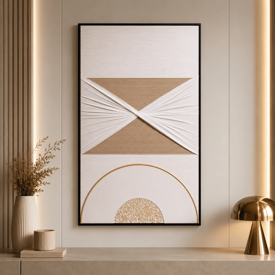 لوحة فنية بإطار أسود مقاس 80 × 120 سم