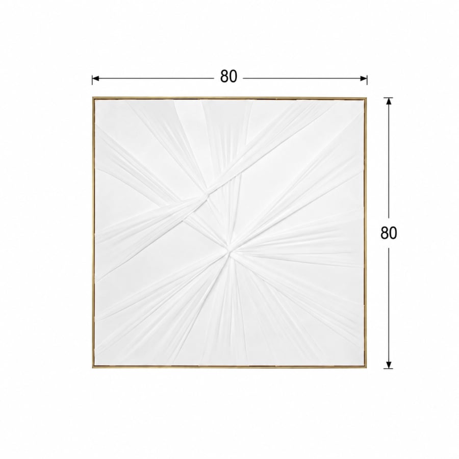 لوحة حائط مربعة بإطار ذهبي مقاس 80 × 80 سم