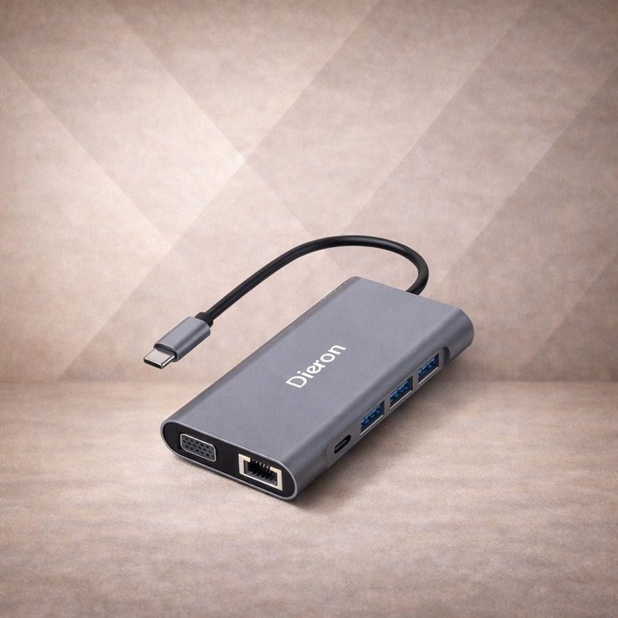 محول Dieron USB-C 10-في-1 (4K HDMI)