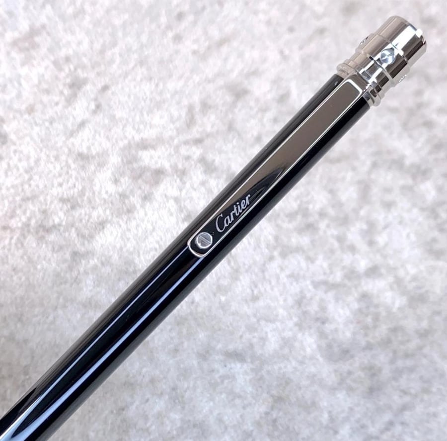 Cartier Santos Black Lacquer | قلم كارتيير سانتوس – بلاتيني – موثق 2001