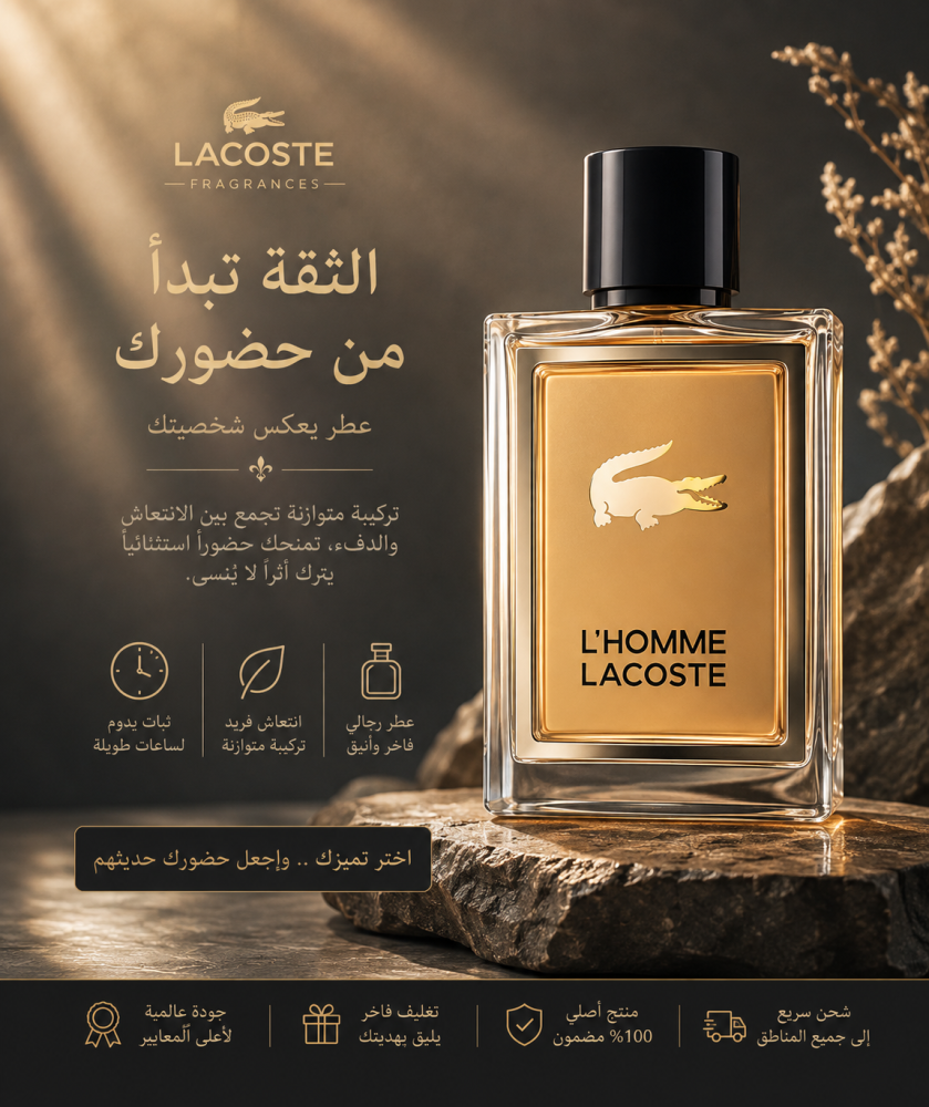 عطر لاكوست لاهوم للرجال أو دو تواليت 100 مل | Lacoste L'Homme EDT 100ml