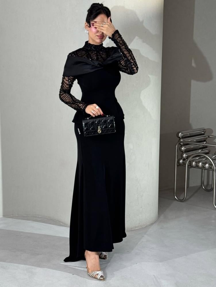 فستان اسود سهره انيق