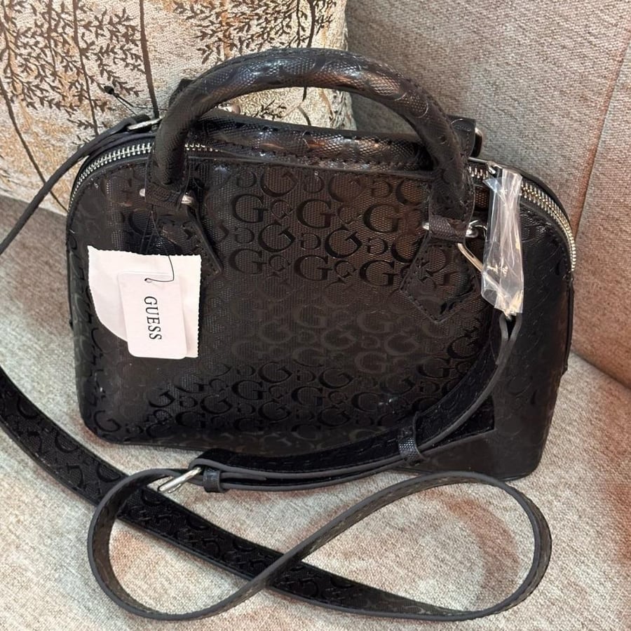 Black leather bag