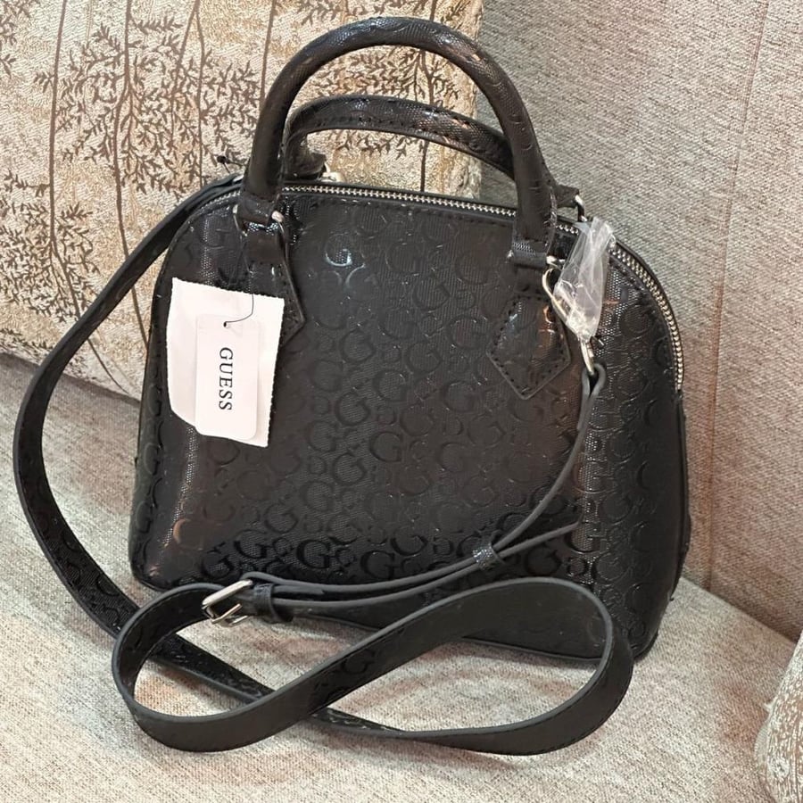 Black leather bag