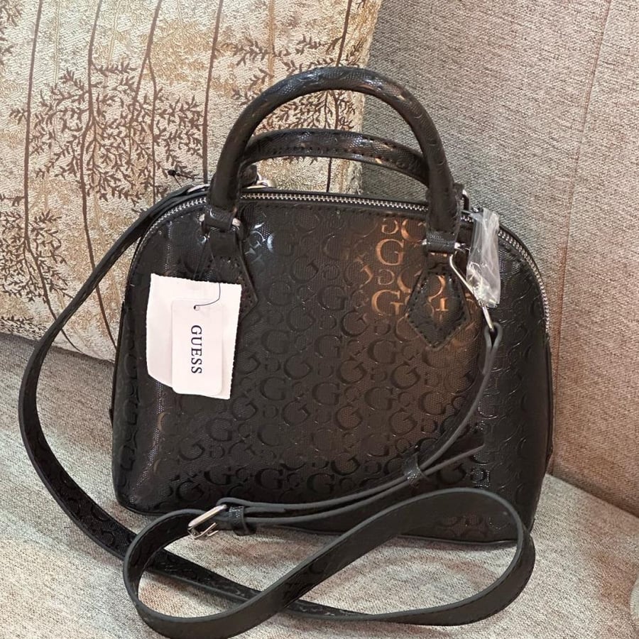 Black leather bag