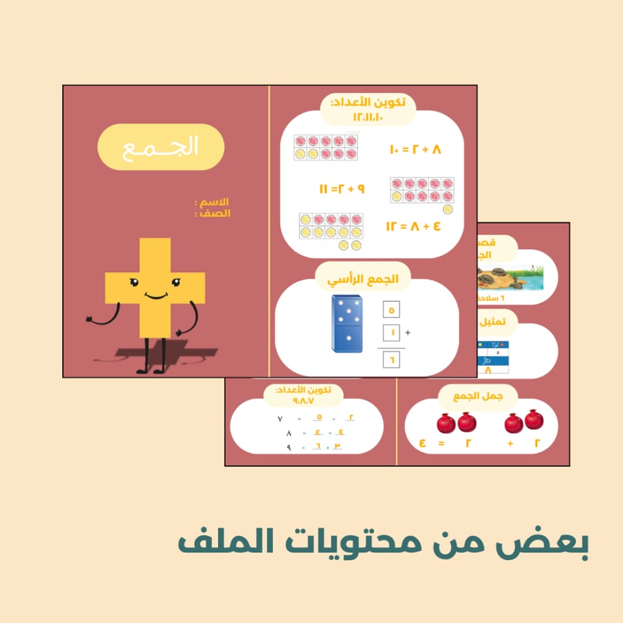 جميع مطويات الرياضيات للصف الأول الابتدائي - الفصل الاول