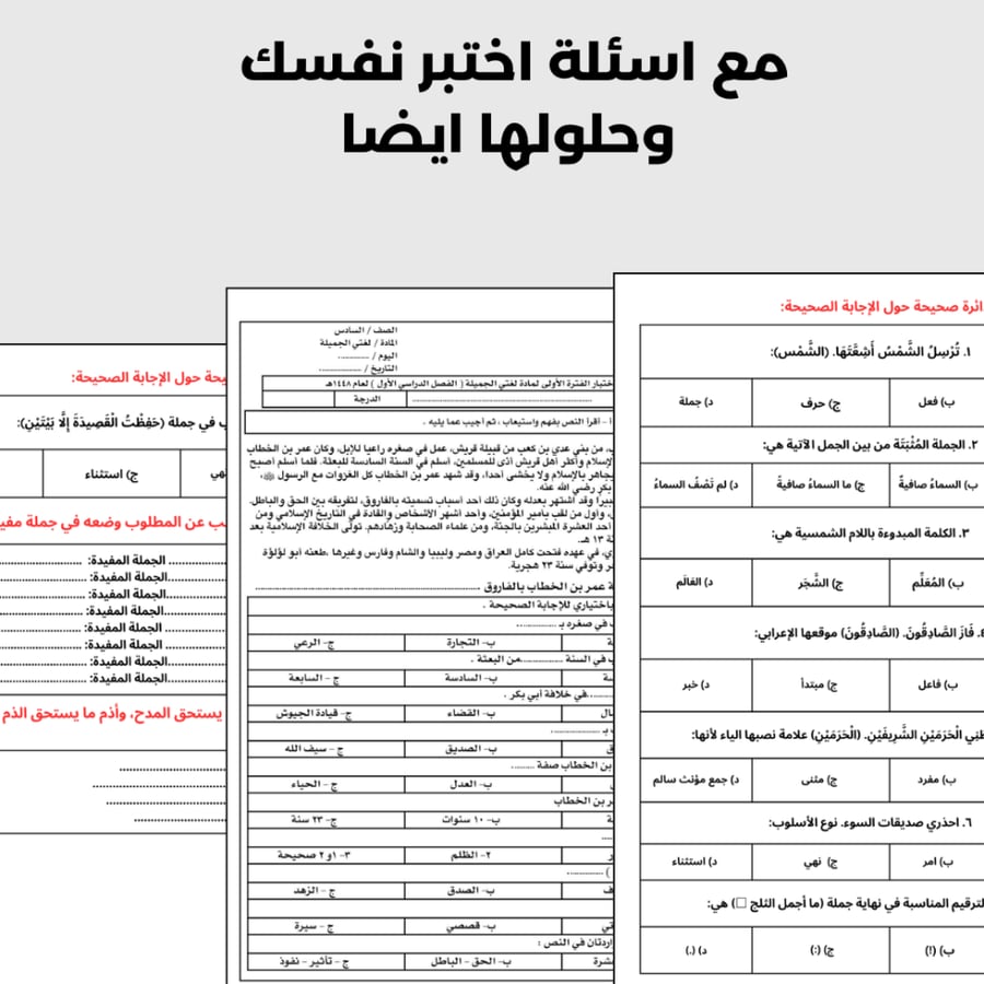 ملخص لغتي سادس