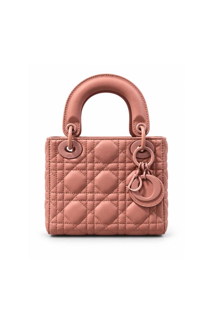 حقيبة يد Dior Lady Dior صغيرة وردي