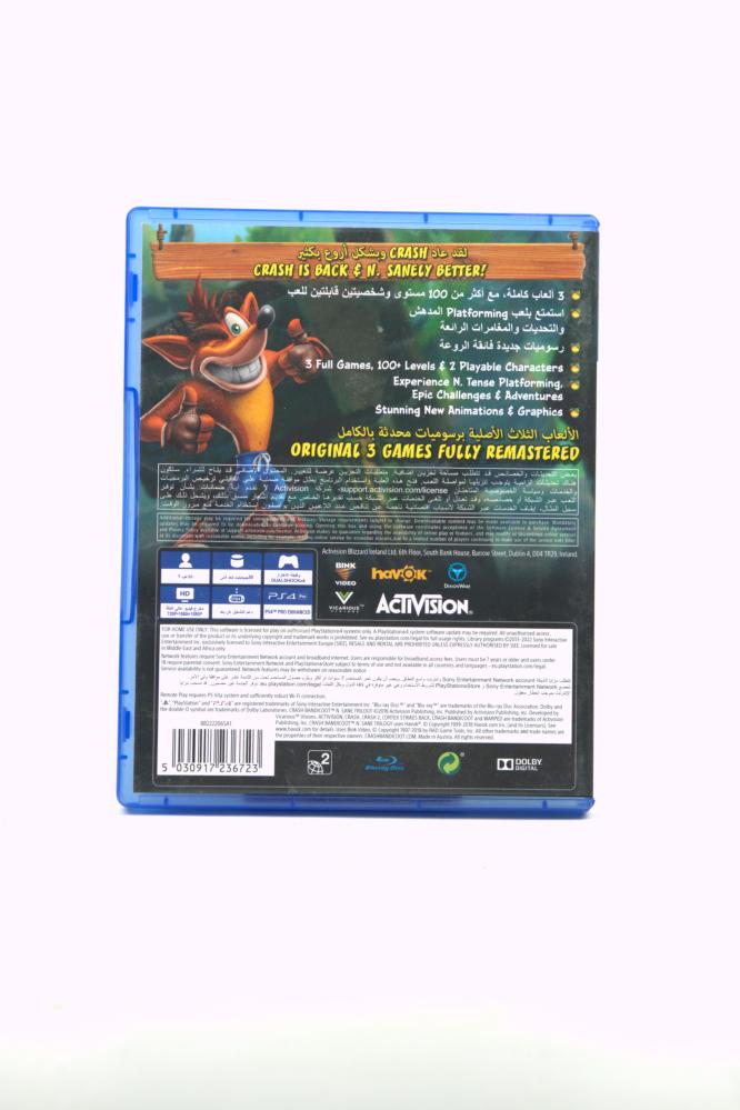 لعبةCrash Bandicoot مغامرات كلاسيكية ممتعة على PS4