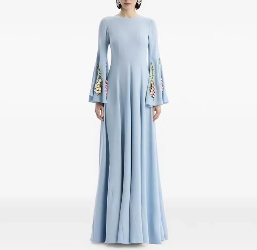 lapallina-azora-blue-front.jpg فستان أزورا السماوي الطويل بقصة انسيابي