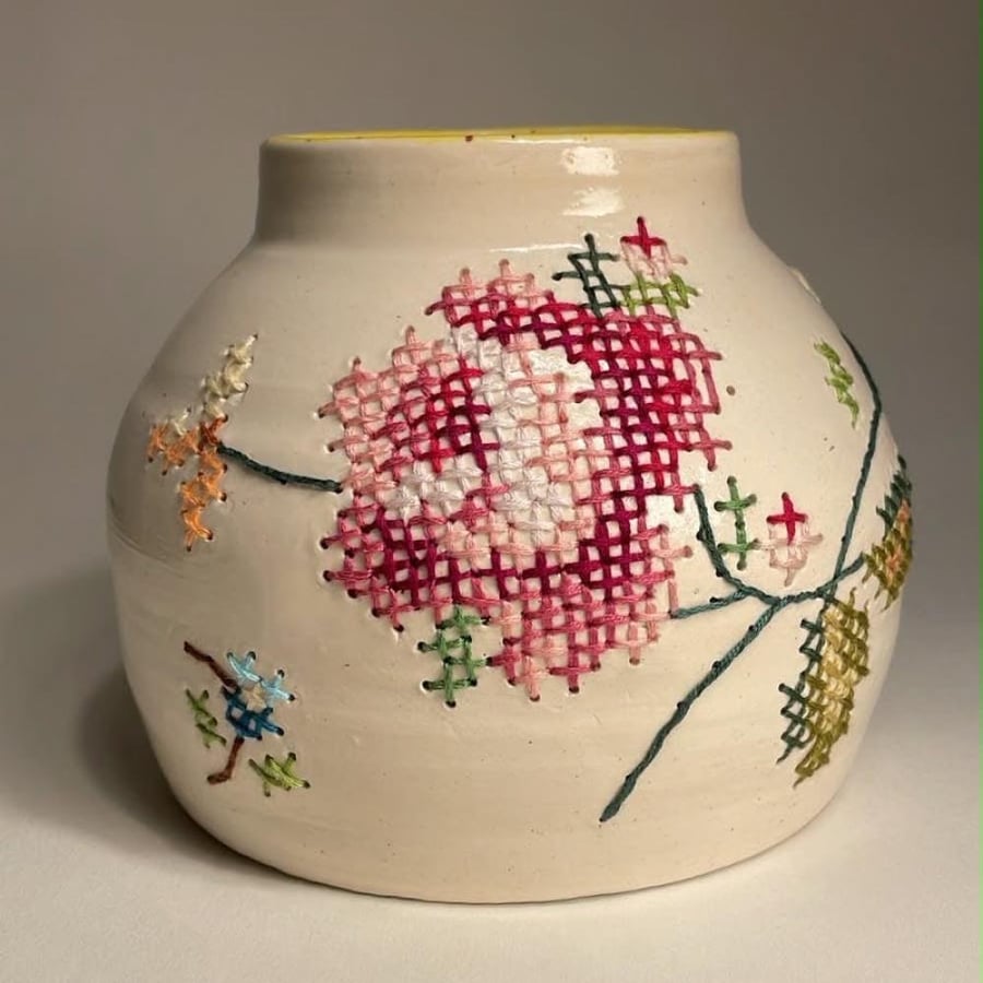Speckled Yellow Vase