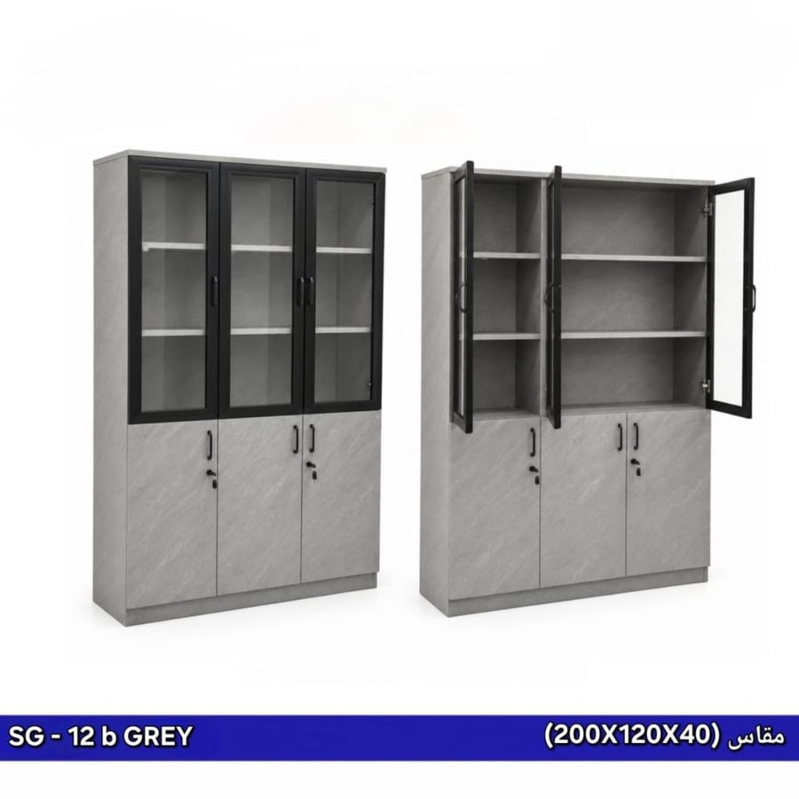 دولاب مكتبي ثلاثة باب بالوان مختلفة