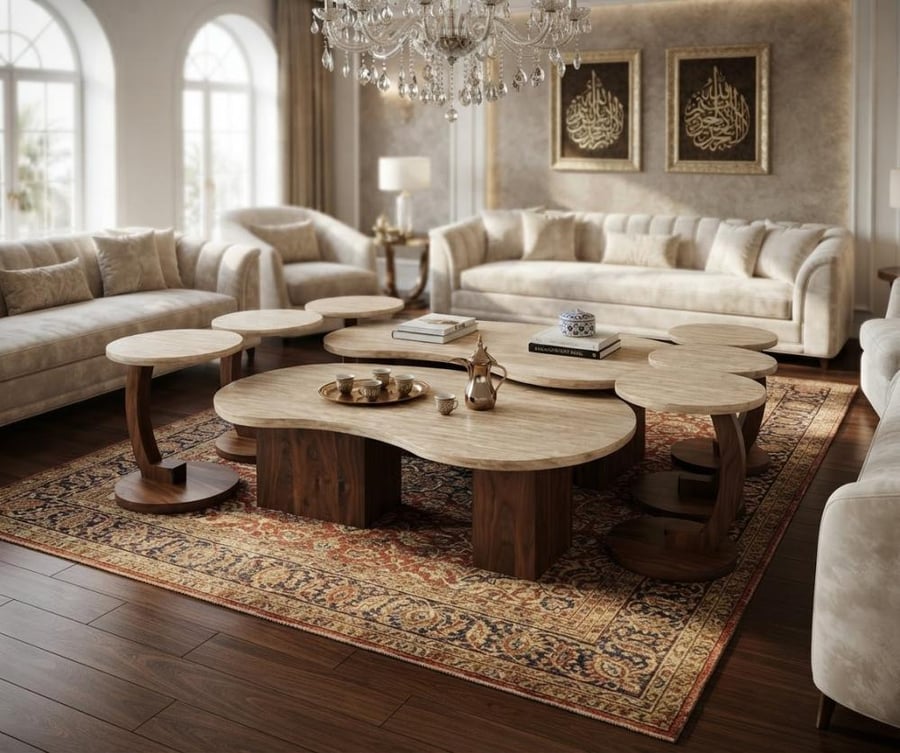 طقم طاولات خشب 6خدمة