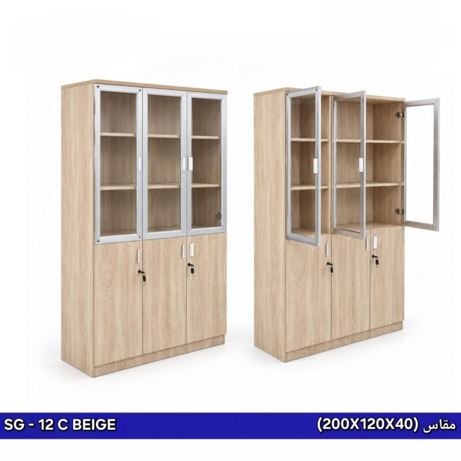 دولاب مكتبي ثلاثة باب بالوان مختلفة