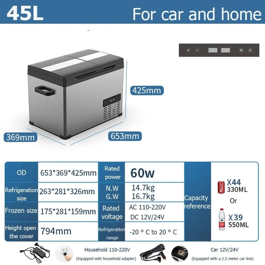 ثلاجة سيارة 110 فولت/220 35L/45L