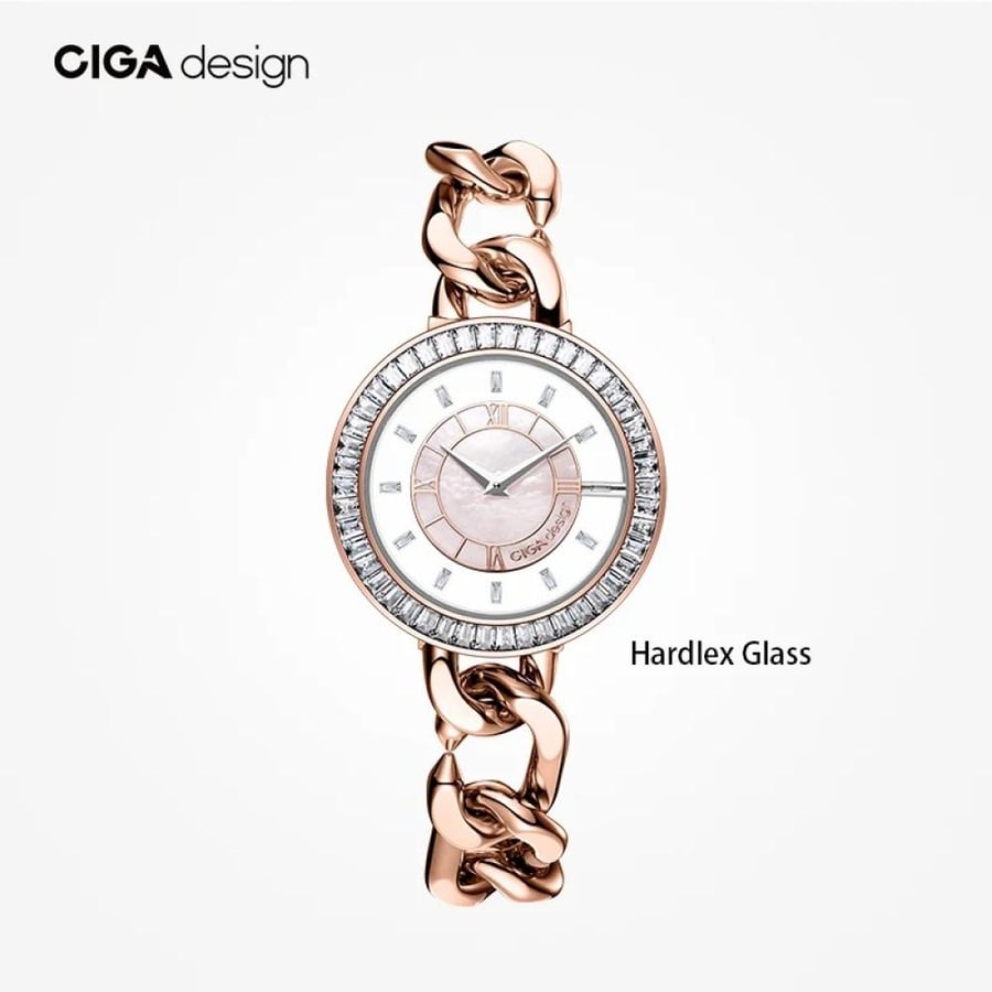 ساعات كوارتز ذهبية وردية  CIGA تصميم فاخر