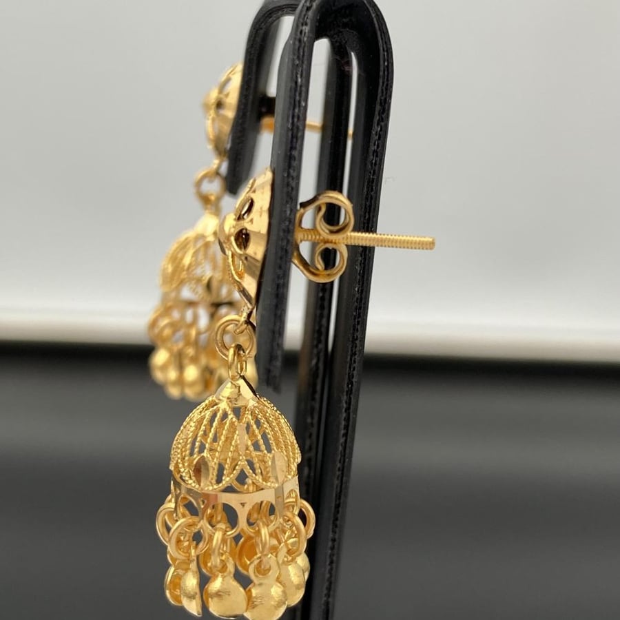 Gold earrings, 22 karat, weight 5.24 grams