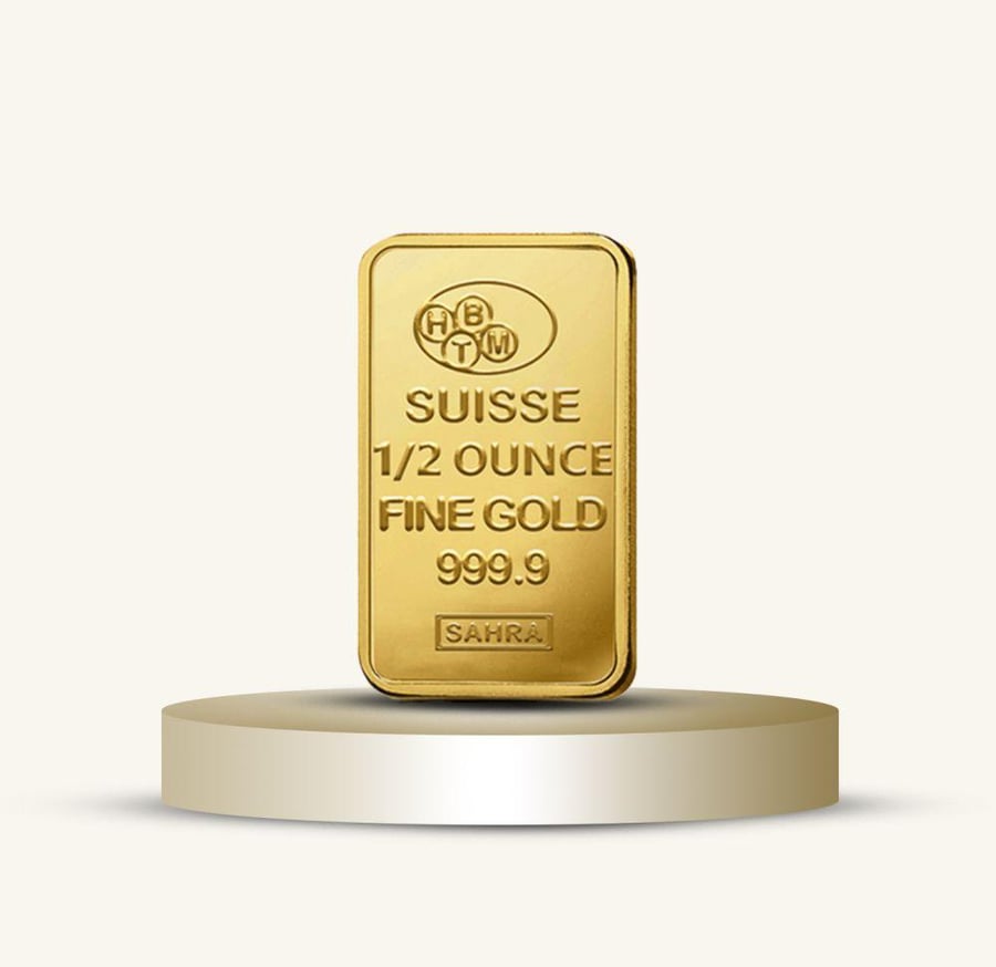 Half ounce gold bar 15.55 grams 24 karat