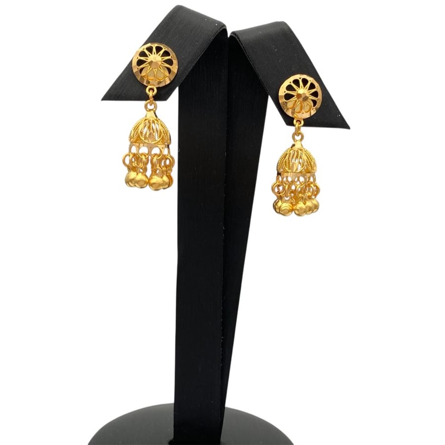 Gold earrings, 22 karat, weight 5.24 grams