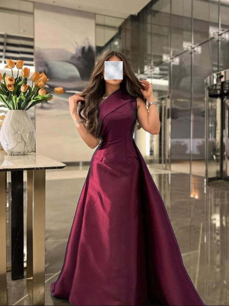 فستان سهرة بورغندي عودي طويل زواج عرس خطوبه ملكه اخت العروس اخت العريس