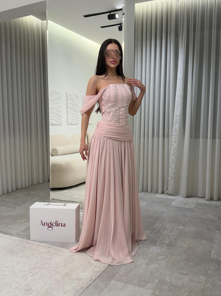 فستان لحمي سهرة ناعم G334