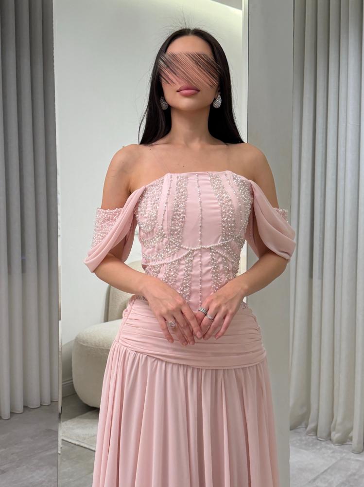 فستان لحمي سهرة ناعم G334