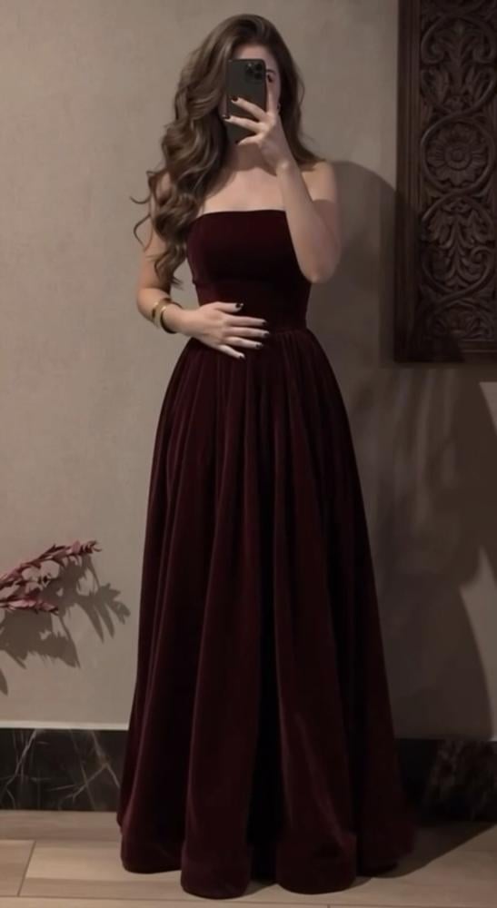 فستان عودي مخمل  G381