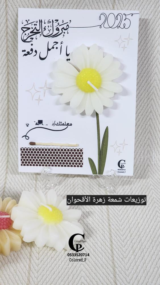 توزيعات شمعة زهرة الأقحوان