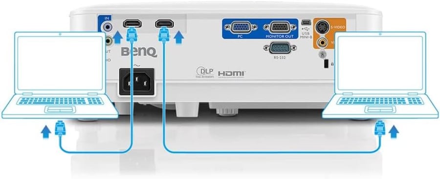 بروجكتور بين كيو جهاز عرض MS550 الاعمال دقة العرض اس في جي ايه، DLP، سطوع عالي 3600 لومن، HDMI مزدوج، VGA، تقنية سمارت ايكو, أبيض