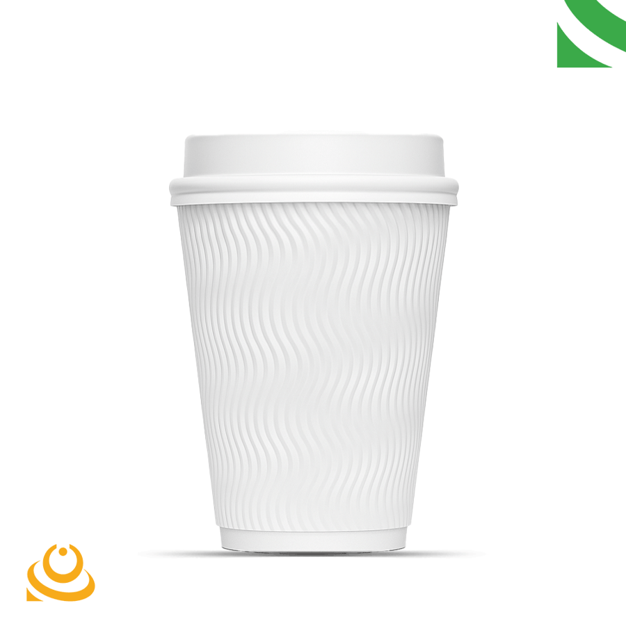 اكواب قهوه 8 اونص مموج ابيض بدون غطاء ابو سهم 25 حبة