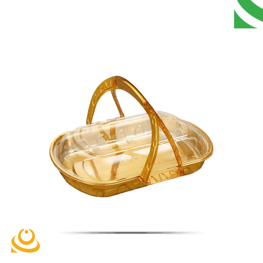 Plain oval sushi boxes with handle, 2 pieces