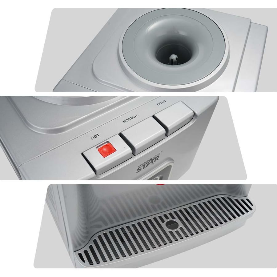 Winning Star Water Cooler, Top Loading, Hot/Cold, Normal, Table, Elegant Design, 500 Watts, White, ST-6508
