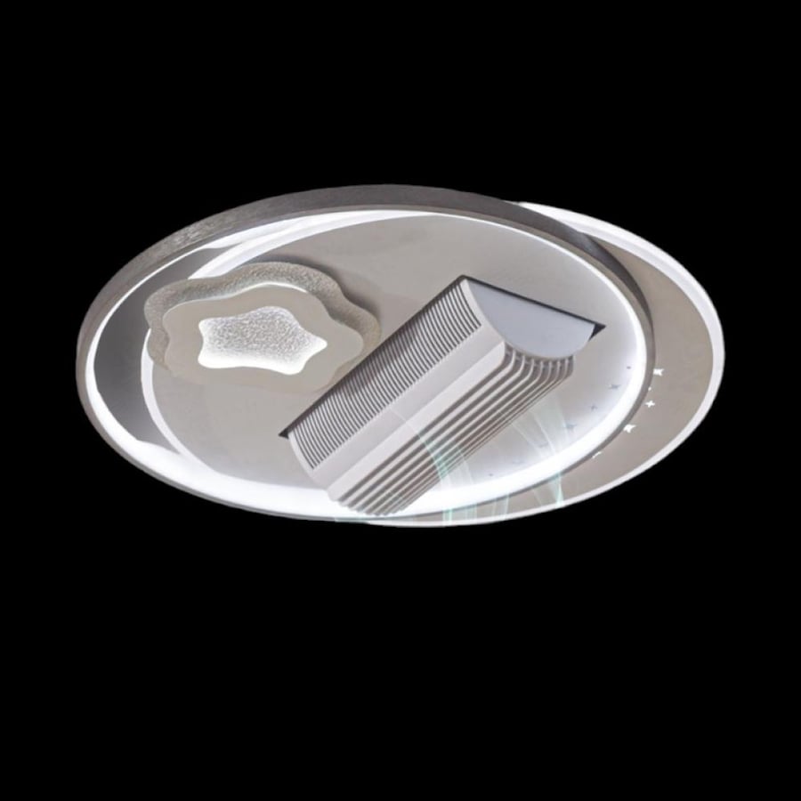 Modern ceiling chandelier with hidden fan – GS JCF-108-WH