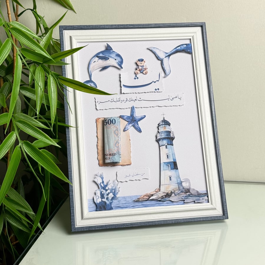 Blue-colored Muwajib frame