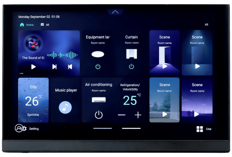 شاشة تحكم ذكية 8 بوصة بـ4 مناطق صوتية ومضخم 8×30 واط بنظام Android