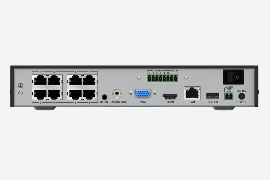 جهاز تسجيل NVR تياندي 10 قنوات 4K مع 8 منافذ PoE يدعم 2 هاردسك - TC-R3210