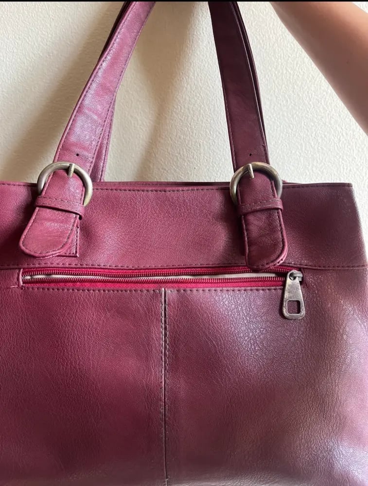 BURGUNDY LEATHER BAG